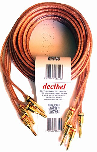Decibel coppia cavi OFC 2 x 2.5 mm. terminati banana 3 metri