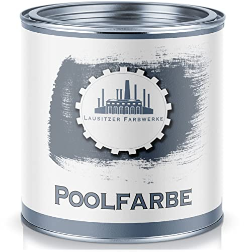 Lausitzer Farbwerke Schwimmbeckenfarbe traditionelle Poolfarbe Schwimmbadbeschichtung Betonfarbe wasserdicht in Blau Weiß Grau Grün Seegrün Lichtgrau Anthrazitgrau (1 L, Lichtgrau)