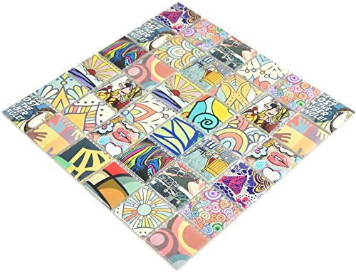 Keramik Mosaik POP Wand Küche Dusche Bad Fliesenspiegel Mosaikfliese, Mattengröße: 291x291 = 0,08 qm, Steingröße: 45x45x6 mm - 1 Matte