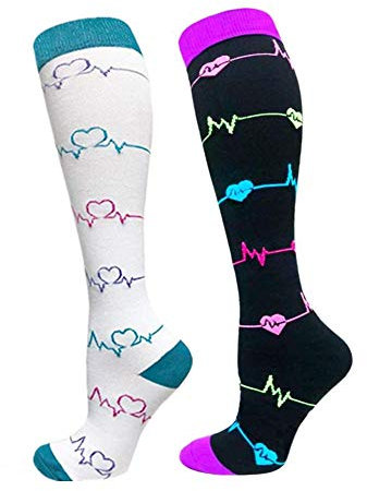 Cheeroyal Calcetines de compresión de 20 a 30 mmHg para hombres y mujeres, ideales para recuperación, enfermeros, correr, maternidad, embarazo, vuelos, viajes, deportes (6+31, S-M)