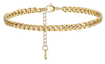 PROSTEEL Plusera Hombre Cadena Cubana Acero Inoxidable 3/6/9/12mm Ancho Pulseras Cubanas Cadenas Eslabones Plateado/Dorado/Negro, 16cm+5cm/19cm/21cm, Joyas Hombres Mujeres