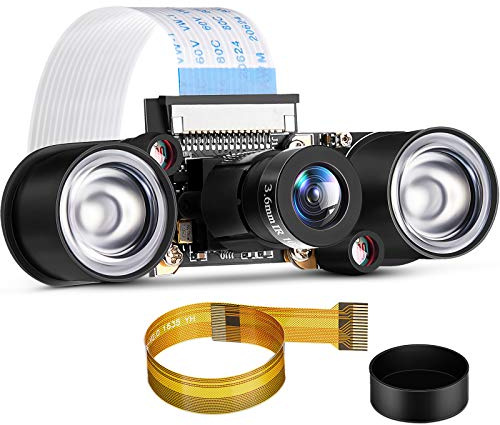 Weewooday Compatible avec Raspberry P Caméra Vidéo HD avec Capteur OV5647 5MP de Vision Jour et Nuit Caméra Infrarouge à Vision Nocturne Compatible avec Raspberry Pi/RPi/ 3/ B/B+/ 2/1/ Zero/Zero W