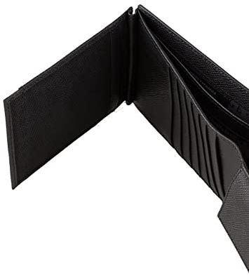 A|X ARMANI EXCHANGE Armani Exchange Plate Logo Saffiano-Leder Trifold W/Coin Pocket Wallet schwarz