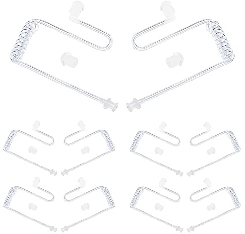HYSHIKRA Ersatz verdeckte akustische Luftspule Audioröhre kompatibel mit Motorola Kenwood Baofeng Sprechfunkgerät FBI Sicherheit Hörmuschel Headset (Transparent, 10 Pack)