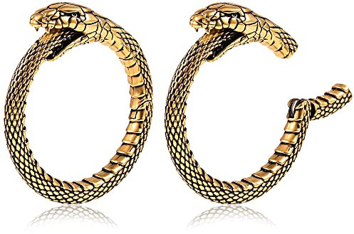 Vankula Ohr Gewichte Flesh Ear Tunnel Weights Hangers Schlange für männer damen Ohrpiercing Gestreckte Schmuck 6mm Gold 1