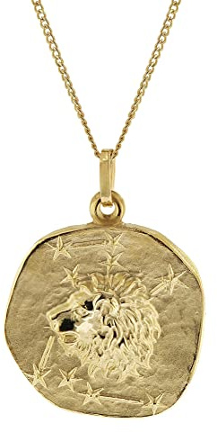 trendor Löwe Sternzeichen Ø 20 mm mit 333/8K Goldkette für Herren 41960-08-50 50 cm