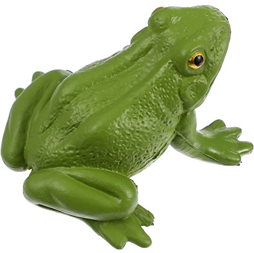 TOYANDONA Miniature Frog Figurine, Plastic Frog Statue Models Wild Animal Jungle Toys for Kids, Fairy Garden Ornament for Patio Yard Micro Landscape Decor Educational Toy