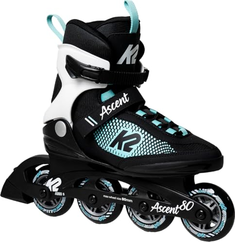 K2 Ascent 80 W Inline Skate Black/White/Turquise, 40.5