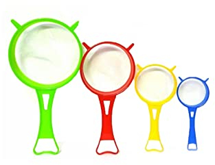 PNJB, Plastic Kitchen Strainer Sieve, Sink Strainer Colander, Colander for Cooking & Food, Fine Mesh Filter Container, (4 Pcs)