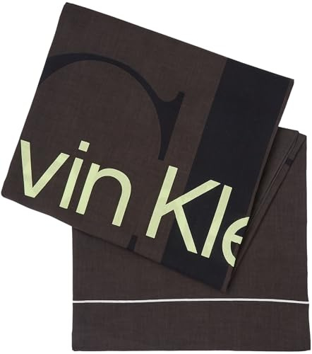 Calvin Klein Damen Schal Logo Bio-Baumwolle, Schwarz (Black/Dark Juniper), Einheitsgröße