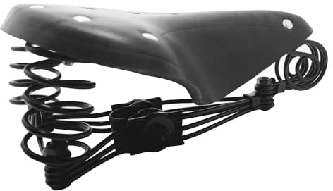 Heimvita Fahrrad Sattel Gefedert Leder Federsattel Fahrradsattel Ergonomischer Cityradsattel Retro Fahrradsitz mit Schwarz Federgestell für Herren Damen