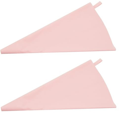 Bodhi2000 Sacchetti da pasticceria per decorare torte glassa glassa 2 pezzi tubazioni in silicone riutilizzabili facili da spremere lisci interni strumenti di cottura rosa S