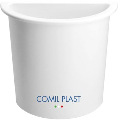 Comil Plast | Portafiori Interno in plastica per Vaso da cimitero Mezzaluna Colore Bianco | Lato 12 cm, Altezza 12 cm.