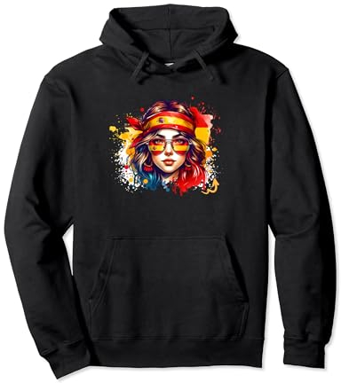 Spanische Frau Flagge Spanien Bandana Spanisch Sunglasses Pullover Hoodie