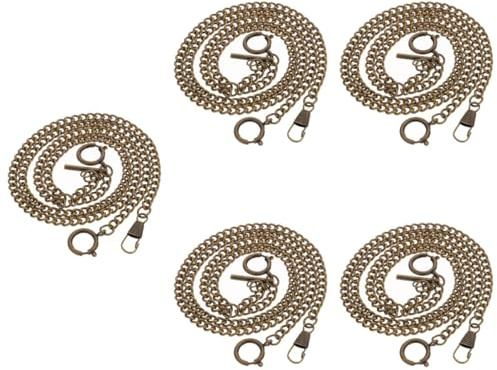 PACKOVE 5pezzi Catenella Per Orologio Da Tasca Metallo Accessorio Elegante Per Abbigliamento e Jeans Design Chic e Leggero Facile Da Indossare e Abbinare Decorazione Versatile Per Stili