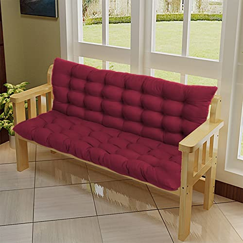 Ersatz-Sitzpolster für Indoor-Schaukel mit Rückenlehne, überfüllt, Bankkissen, Sofakissen, weiche Stuhl-Sitzmatte für Möbel, Loveseat, 150 x 100 x 8 cm, Rot, bequemes und langlebiges Sitzkissen
