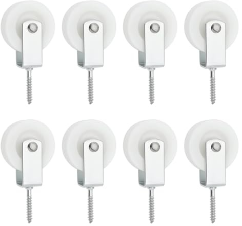Create idea 8 Stück 50 Mm Seilrolle aus Nylon Zum Aufhängen von Wäscheleinen für Innenterrassen Balkone Dächer Wände Installationen 38X6 Mm