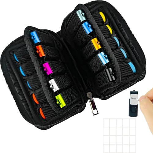 Aufbewahrungstasche mit 20 Kartenfächern für USB-Sticks JBOS USB-Stick Tasche Organizer Electronic Accessories Organizer Storage Case für USB-Sticks/Speichersticks/USB-Flash-Laufwerke