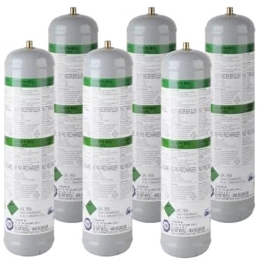 GASFRIGO® - Nr. 6 Bombole usa e getta gas miscela argon co2 da 1 lt. 110 bar attacco M10x1 - saldatura MAG - NOTA E' UN PRODOTTO PROFESSIONALE-MARCA EUROTRE MADE IN ITALY