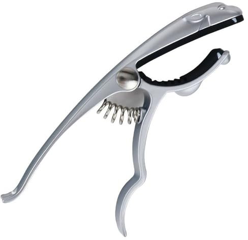 Guitar Capo Metal Leopard Pitch Clip Guitar Pitch Clip Personalised for Acoustic and Electric Guitars(Silver)