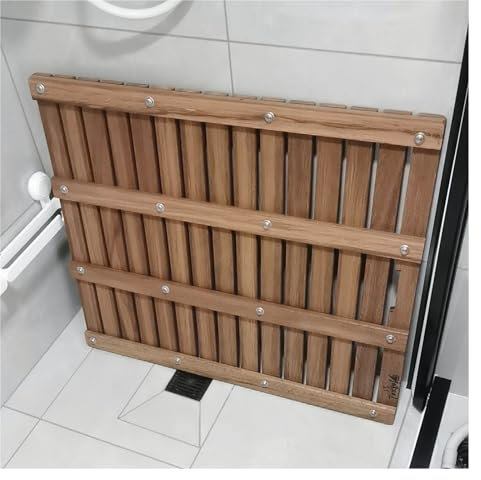 Alfombrilla De Baño De Madera De Teca, Antideslizante, para Ducha De Caravana, Ducha A RAS De Suelo, Resistente, Cuadrada, Rectangular, para Uso En