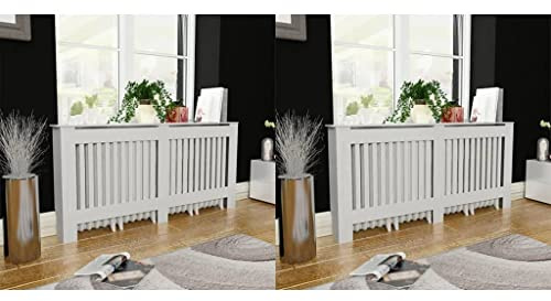 2pcs Radiator Cover Heating Cabinet Shelf, Heater Cover for Decorative, Heating Cabinet Protective Cover, Heating Accessories for Home Decor, Vertical Design, 67.7x7.5x32.1/2pcs, -226