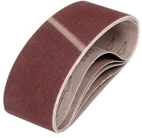 QUARKZMAN 64mm x 356mm Nastri Abrasivi, 5Pz 120 Grana Carta Vetrata per Levigatrice Ossido di Allumina Per Lavorazione Legno, Lucidatura Metalli, Affilatura Coltelli