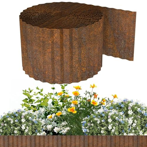 Metall Rasenkante Beeteinfassung for Garten - 15CM Höhe Rasenkanten, DIY-Rasen, Landschaftsgestaltung Beetumrandung Zur Rasen, Blumenbeet