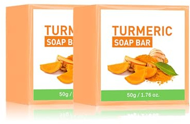 Kurkuma Seife für Gesicht und Körper, Natur-Kurkuma-Seife, Turmeric Kojic Acid Soap Original, Kurkuma-Gesichtsseife, Tiefenreinigung, Feuchtigkeitsspendend Reinigt und Hellt die Haut (2 PCS)