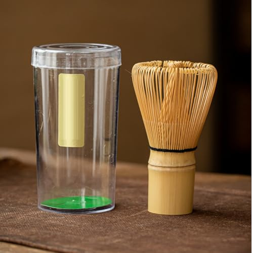 KARLOR Bambú Chasen Matcha - Juego de 100 cucharillas de té chasen, batidor de té matcha en polvo hecho a mano de la dinastía Canción china para ceremonia del té japonesa (100 cerdas de escoba)