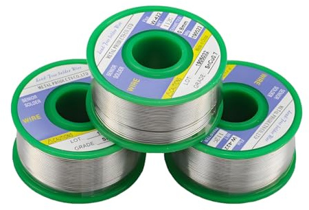Lötzinn Bleifrei ø 0,8mm Lötdraht Bleifrei Sn99.3 Cu0.7 mit Flussmittel 2.0%, Lead Free Solder wire Rosin Core (3 Stück x 50g/Stück)