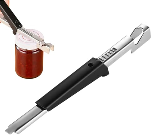Abrelatas – Removedor de tapa de cocina ajustable de acero inoxidable, abridor de botellas de mano semanal, herramienta de cocina multiusos duradera para botellas y latas, mostrador de refrescos de