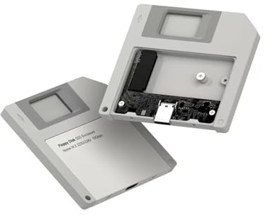 Hagibis SSD Enclosure, Floppy Disk Style USB 3.2 Gen2 10Gbps to NVMe PCI-E M.2 2230/2242 SSD Case, M.2 External Hard Drive Enclosure for MacBook Laptop iPad Android iPhone 17 Pro Max (Grey)
