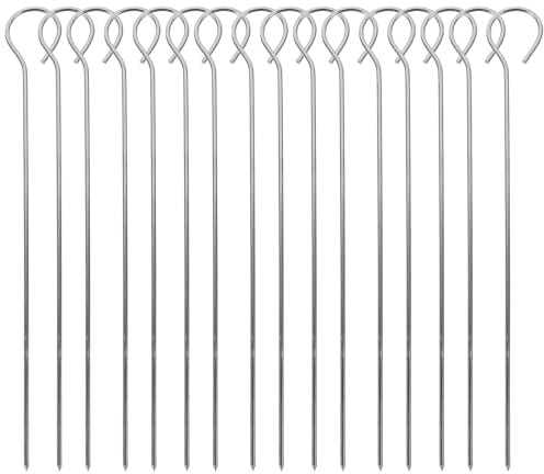 Healeved 50 Spiedini per Barbecue in Acciaio Inox 1,8mm X 15cm, Spiedini Riutilizzabili per Grigliare Carne e Verdure, Accessori Barbecue per Feste e Grigliate All’aperto
