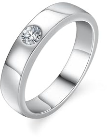 Ayoiow Solitär Vorsteckring Weißgold für Damen mit 0.3ct Moissanit, Dick Hochzeit Ring Damen, 14 Karat Weißgold Größe 53 (16.9)