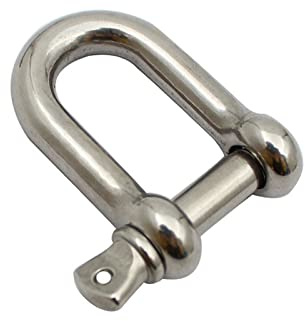 Manille D robuste, Crochet de gréement en acier inoxydable 304, 1 pièce, boucle U, nœud manille D, 4mm/5mm/6mm, connexion levage, chaîne navigation plaisance(6mm)