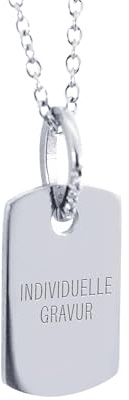 Kette mit Gravur personalisiert Edelstahl - Ketten Anhänger im Dog Tag Stil Silber & Gold - Personalisierte Halskette für Frauen - Kettenanhänger mit Namensgravur Datum Spruch Schmuck Geschenk Damen