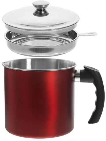 LABRIMP Stainless Steel Filtered Oil Pot 1.3l with Fine Mesh Strainer and Lid, Grease Container for Bacon Fat Separation, Kitchen Oil Jug for Cooking and Storage
