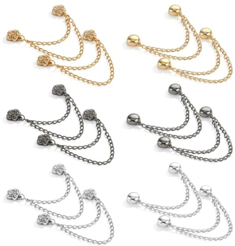 12Pcs Magnetic Clips for Clothes, Multi-Shape Magnetic Sleeve Clips | Round and flower shapes, Polished zinc alloy, Magnetic closure, Adjust hem fix scarf hijab and shirt