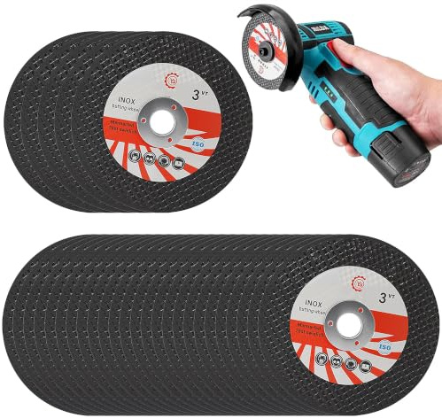 Lot de 25 disques à tronçonner de 75 mm pour mini meuleuse d'angle, disques de meuleuse d'angle pour métal, disques à tronçonner 75 x 10 mm pour mini trancheuse sans fil, disques abrasifs pour séparer