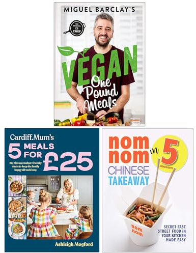 Vegan One Pound Meals, Cardiff Mum’s 5 Meals For £25 & Nom Nom Chinese Takeaway In 5 Ingredients 3 Books Collection Set