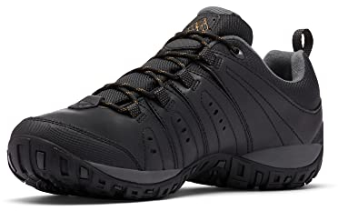Columbia Woodburn II WP wasserdichte Wanderschuhe für Herren, Schwarz (Black x Caramel), 43 EU