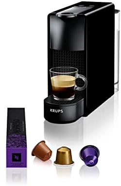 Krups Nespresso Essenza Mini XN1108 Kaffeekapselmaschine | 19 bar | Energiesparmodus | 1260 W|0,6 Liter | 8.03 x 3.31 x 12.99 cm|schwarz