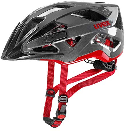 uvex Active - sicherer Allround-Helm für Damen und Herren - individuelle Größenanpassung - Anthracite-red - 52-57 cm