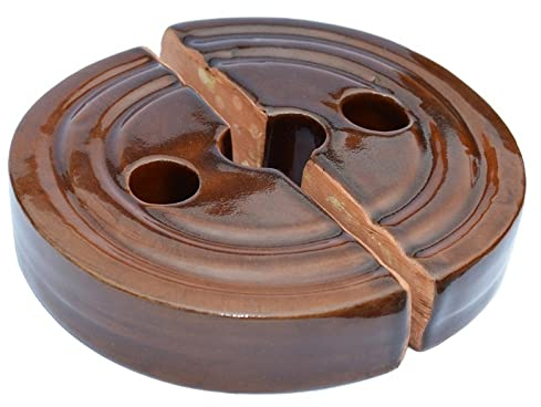 Beschwerungsstein Stein Fermentiergewicht für Sauerkrauttopf Gärtopf Tontopf Steingut Steinzeug (17cm) Braun