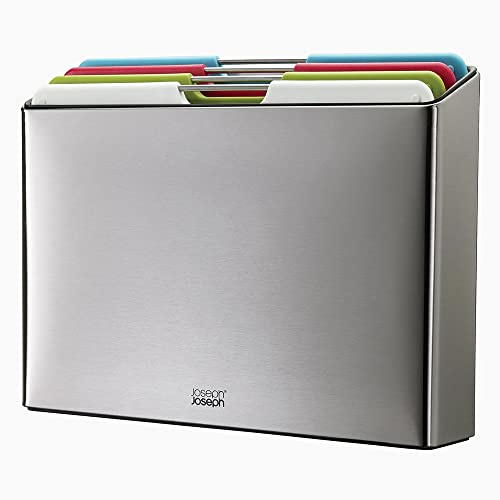 Joseph Joseph Folio Steel Chopping Board, Set of 4, Stainless Steel, Multicolour, Large