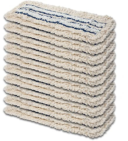 10x Prieser Bodenwischer ( Baumwolle Mikrofaser Mix ) Wischbeleg mit außen Fransen ( 40 cm ) Wischmopp für ( Fliesen Laminat Steinböden Parkett ) BST OR