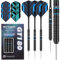 WIN.MAX Dartpfeile mit Metallspitze 90% Tungsten 3 Stück 90% Wolfram Stahl Darts 24 Gramm Dart professionelle Stahlpfeile mit Metallspitzen Schwarz