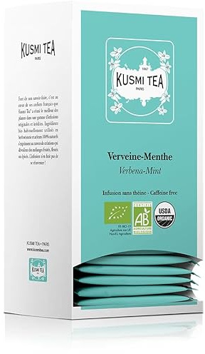 Kusmi Tea - Verveine-Menthe - Boîte de 25 sachets de thé mousseline