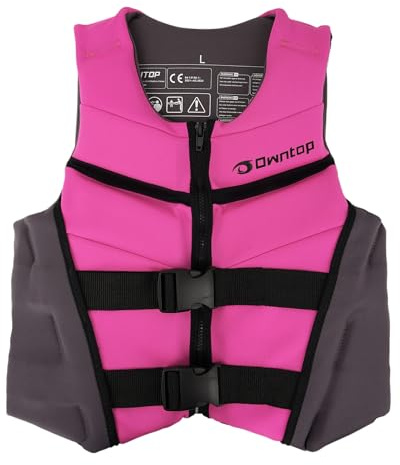 Owntop Schwimmhilfe für Jugend Kinder, verstellbare Auftriebsweste Unisex, Schwimmweste mit Sicherheitsverschlüsse zum SUP Kajakfahren Angeln Segeln - Rosa L
